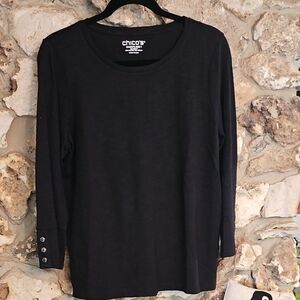 Chico's Black Long Sleeve Women's Top